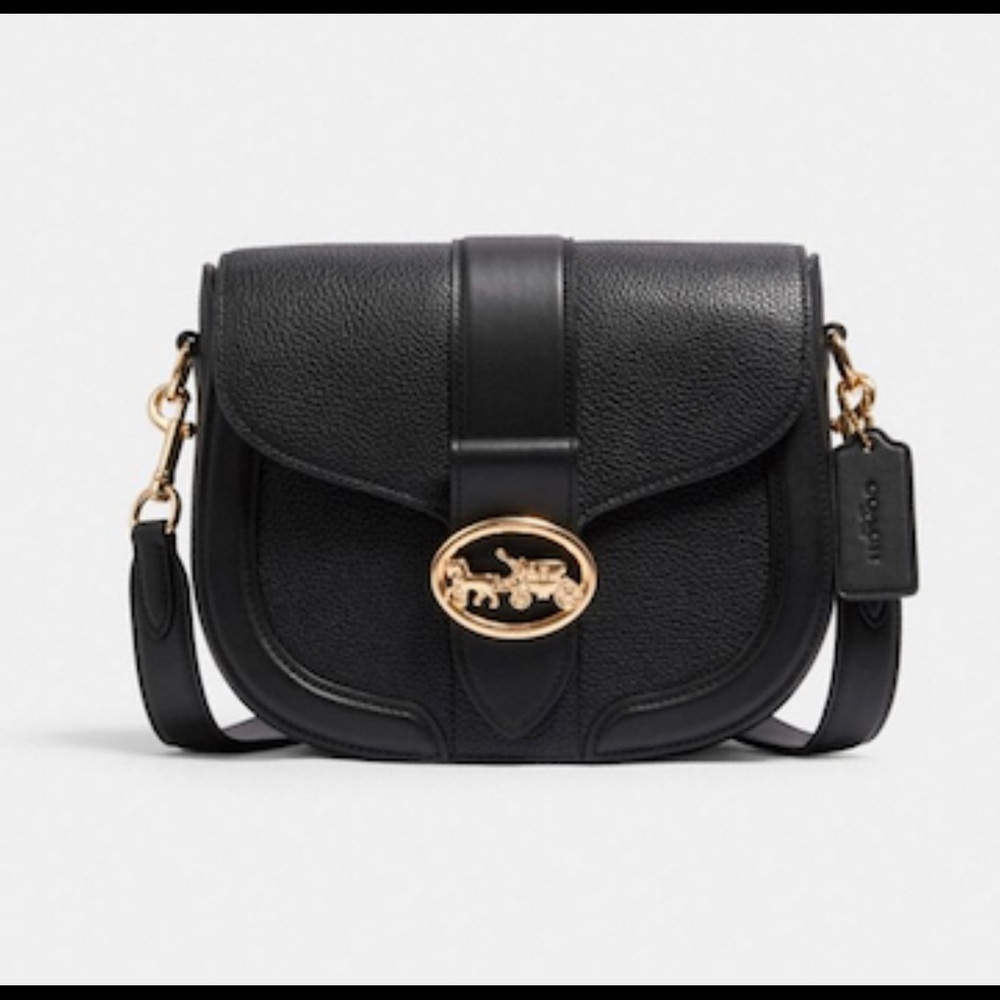 NWT Coach Georgie leather Saddle Bag/crossbody